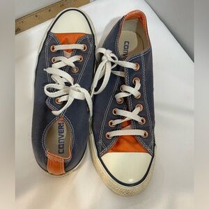 Converse Chuck Taylor All Star Mens 6 Women’s 8 Blue/Orange Low Tops Sneakers‎